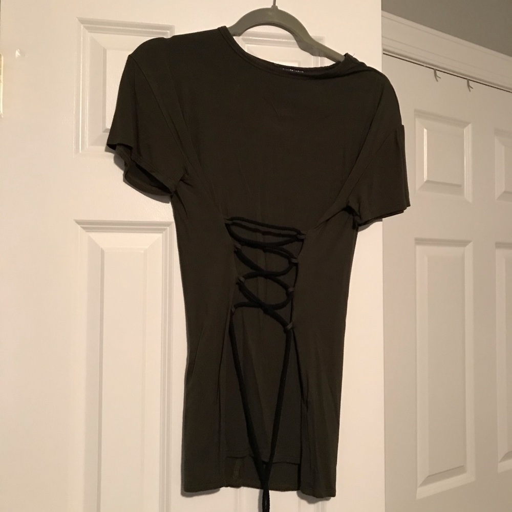 Army Green Lace-up Tunic